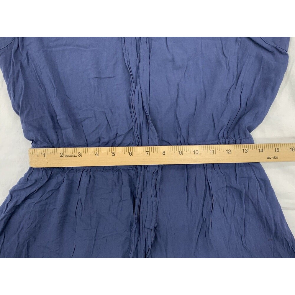 Converse Pleated Flowy Skater Mini Tank Dress Medium Blue Gray Rayon Athleisure - Picture 10 of 16